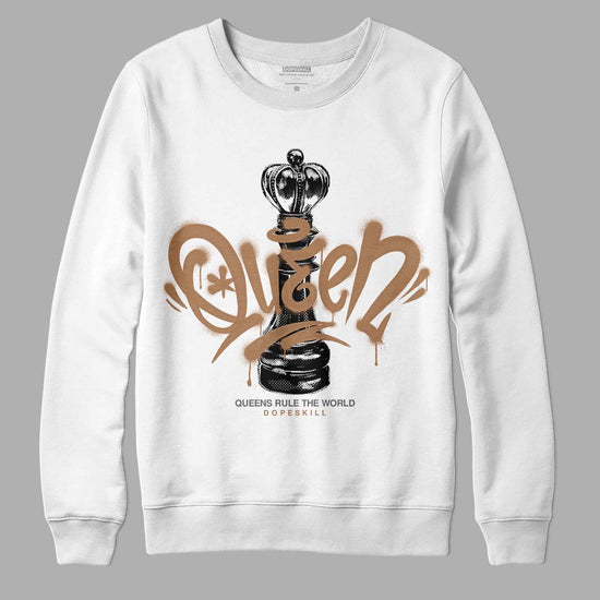 Jordan 6 WMNS Gore-Tex Brown Kelp DopeSkill Sweatshirt Queen Chess Graphic Streetwear - White 