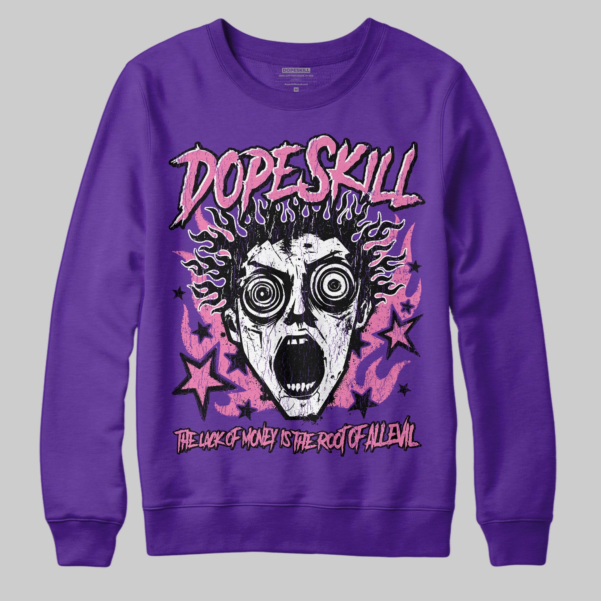 PURPLE Sneakers DopeSkill Sweatshirt Root of Evil Graphic Streetwear - Purple