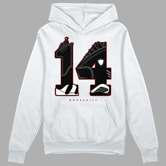 Jordan 14 "Black/White" DopeSkill Hoodie Sweatshirt No,14 Graphic Streetwear - White