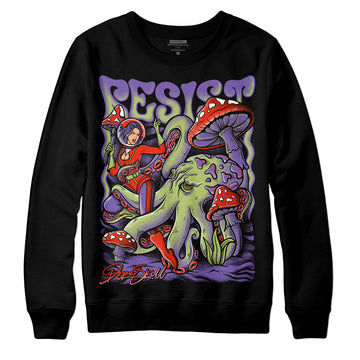 Jordan 4 Canyon Purple DopeSkill Sweatshirt Resist Graphic Streetwear - Black