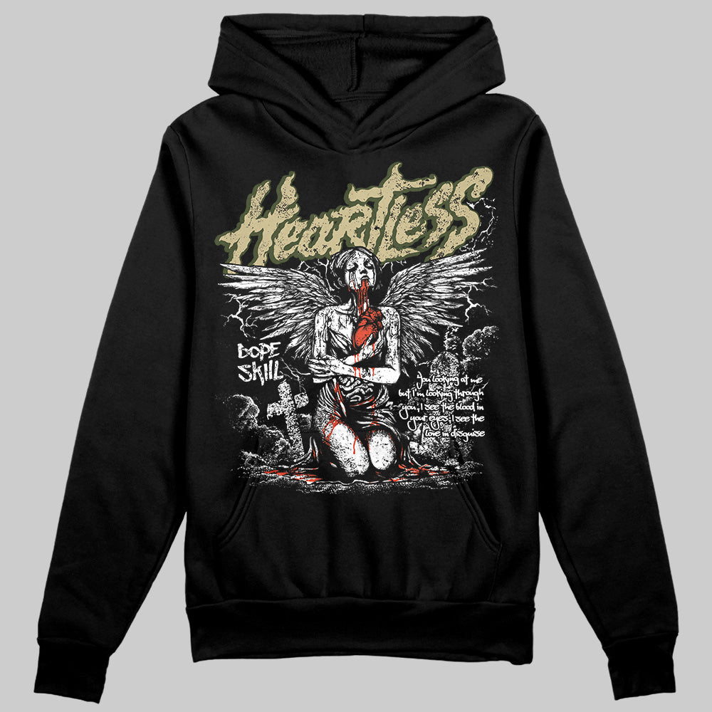 Olive Sneakers DopeSkill Hoodie Sweatshirt Heartless Graphic Streetwear - Black