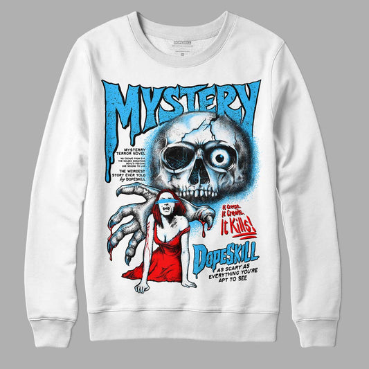 Jordan 2 Low "University Blue" DopeSkill Sweatshirt Mystery Ghostly Grasp Graphic Streetwear - White