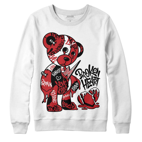 Jordan 12 “Red Taxi” DopeSkill Sweatshirt Broken Heart Graphic Streetwear - White