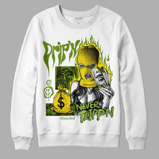 Dunk Low 'Chlorophyll' DopeSkill Sweatshirt Drip'n Never Tripp'n Graphic Streetwear - White