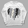 Jordan 1 Retro Low OG Black Cement DopeSkill Long Sleeve T-Shirt Slime Drip Heart Graphic Streetwear - White 