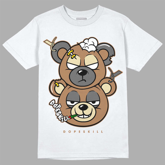 Jordan 6 WMNS Gore-Tex Brown Kelp DopeSkill T-Shirt New Double Bear Graphic Streetwear - White