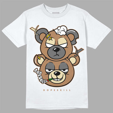 Jordan 6 WMNS Gore-Tex Brown Kelp DopeSkill T-Shirt New Double Bear Graphic Streetwear - White