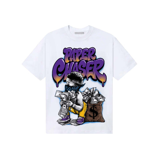 PURPLE Sneakers DopeSkill T-Shirt Paper Chaser Boy Graphic Streetwear - White