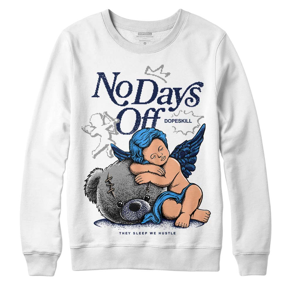 Jordan Spiz’ike Low “White/Obsidian” DopeSkill Sweatshirt New No Days Off Graphic Streetwear - White