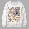 Jordan 3 Retro Palomino DopeSkill Sweatshirt Real Ones Move In Silence Graphic Streetwear - White