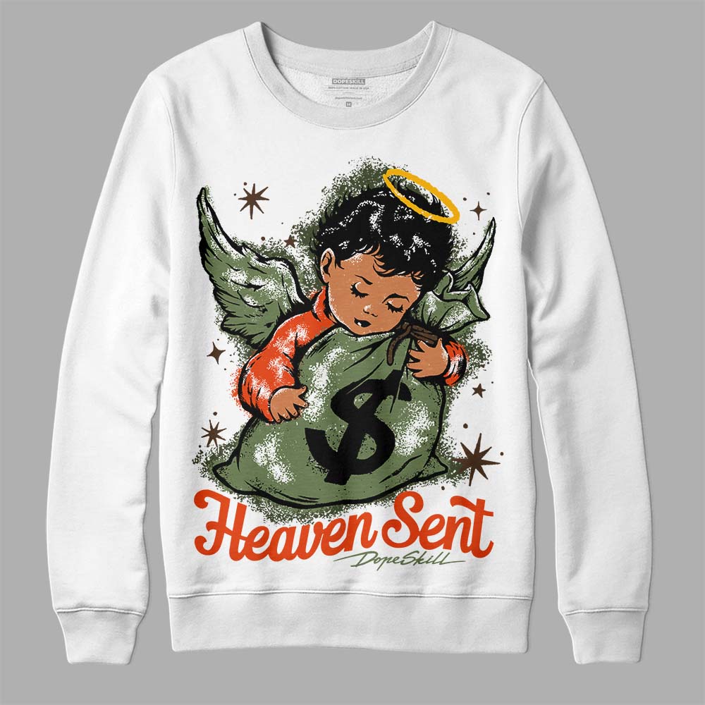 Olive Sneakers DopeSkill Sweatshirt Heaven Sent Graphic Streetwear - White
