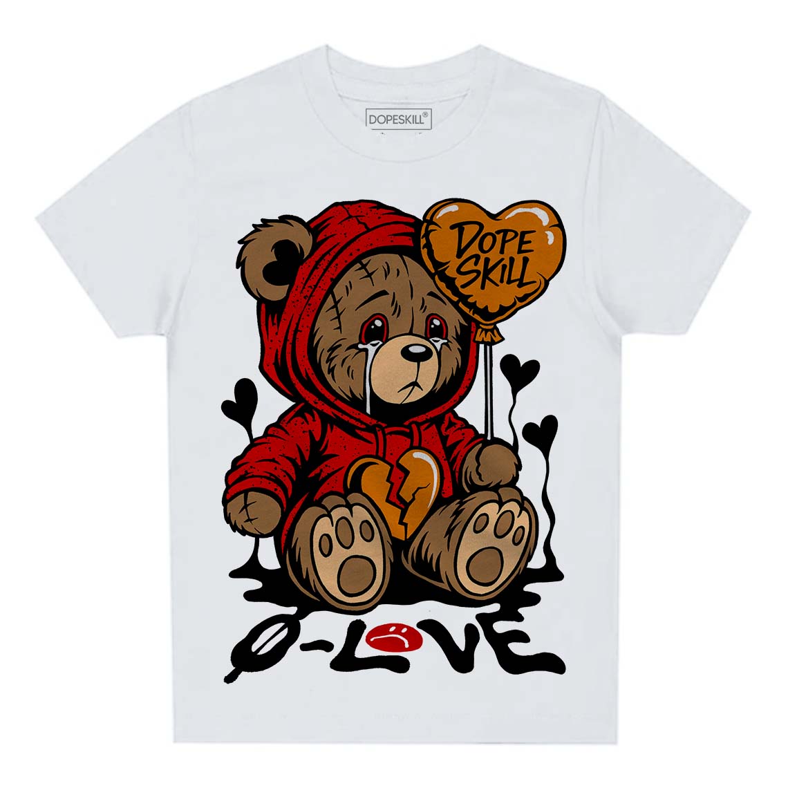 Jordan 4 Retro Red Cement DopeSkill Toddler Kids T-shirt Broken Bear Graphic Streetwear - White