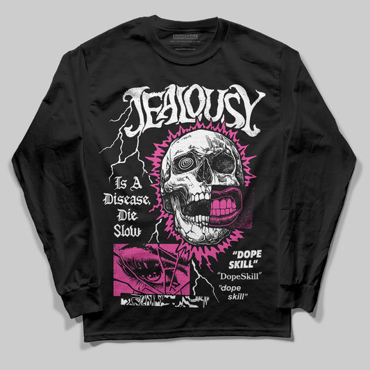 Pink Sneakers DopeSkill Long Sleeve T-Shirt Jealousy Graphic Streetwear - Black