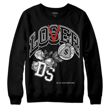 Jordan 14 "Black/White" DopeSkill Sweatshirt Loser Lover Graphic Streetwear - Black