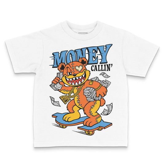 Orange, Black and White Sneakers DopeSkill Toddler Kids T-shirt Money Callin' Graphic Streetwear - White