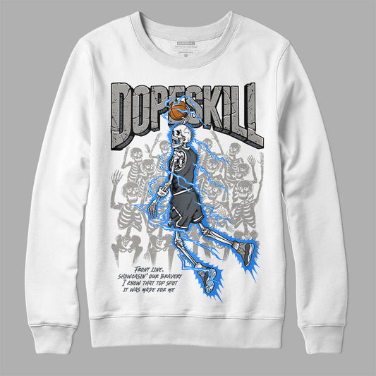 Jordan 11 Cool Grey DopeSkill Sweatshirt Thunder Dunk Graphic Streetwear - White 