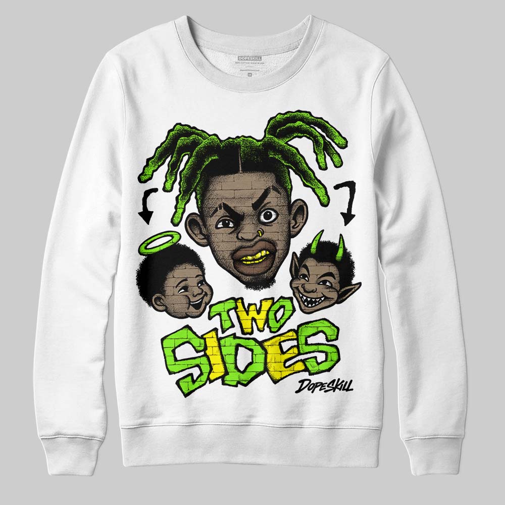 Neon Green Sneakers DopeSkill Sweatshirt Two Sides Graphic Streetwear - White