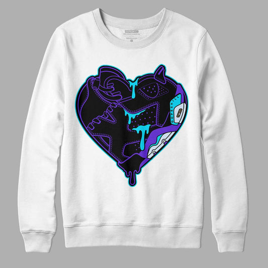 Jordan 6 "Aqua" DopeSkill Sweatshirt Heart Jordan 6 Graphic Streetwear - White 