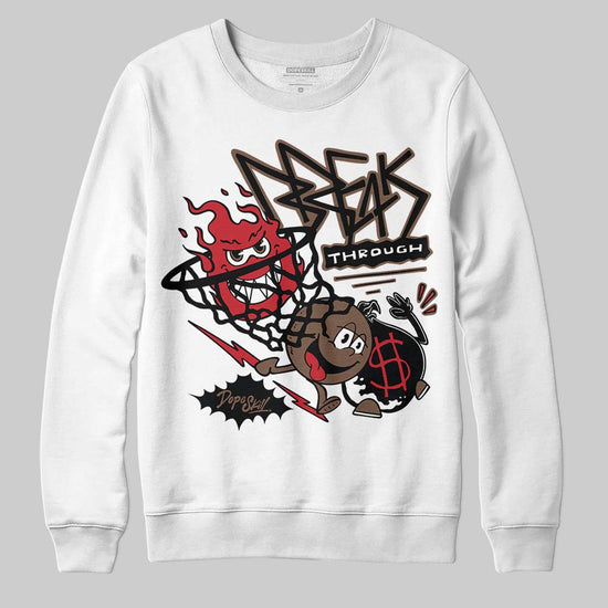 Jordan 9 'Olive' DopeSkill Sweatshirt Break Through Graphic Streetwear - White