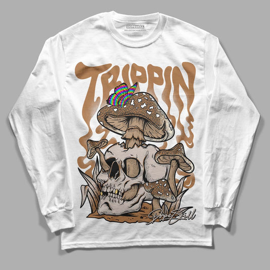 Jordan 3 Retro Palomino DopeSkill Long Sleeve T-Shirt Trippin Graphic Streetwear - White