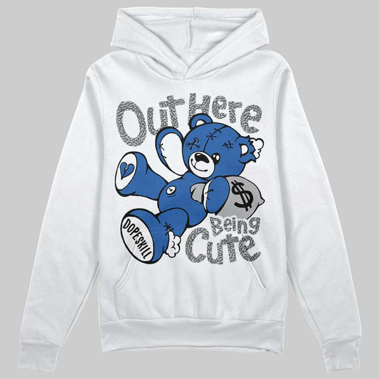 Jordan 3 "True Blue" DopeSkill Hoodie Sweatshirt Out Here Being Cute Graphic Streetwear - White