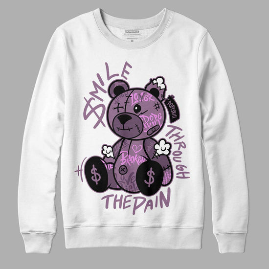 Jordan 2 “Mauve/Off-Noir” DopeSkill Sweatshirt Smile Through The Pain Graphic Streetwear - Black 