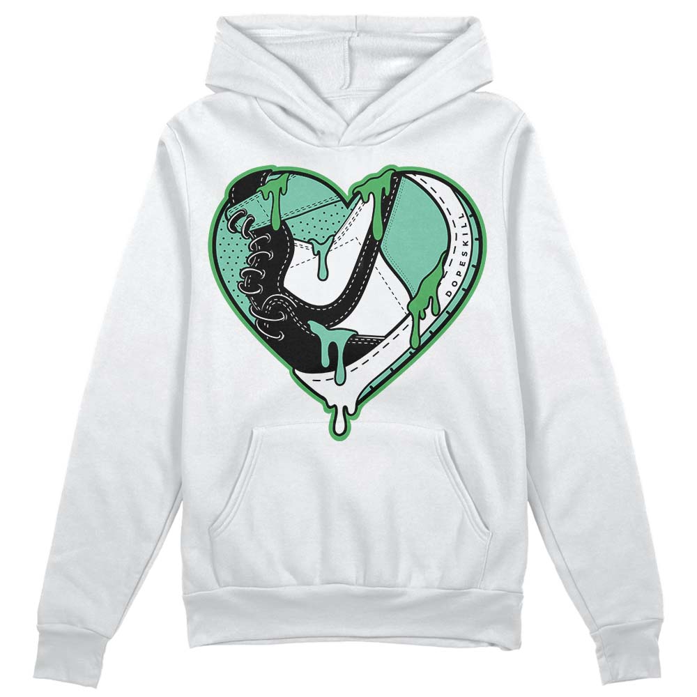 Jordan 1 High OG Green Glow DopeSkill Hoodie Sweatshirt Heart Jordan 1 Graphic Streetwear - White