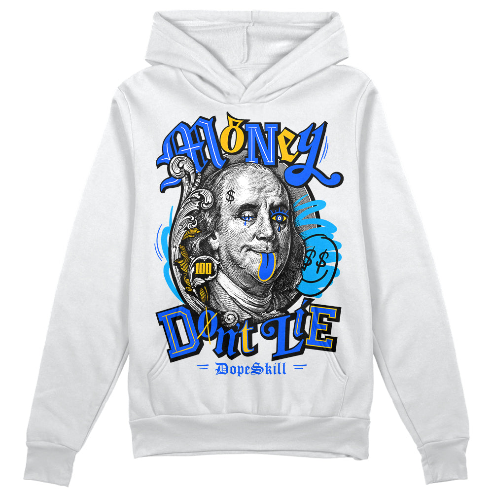 Royal Blue Sneakers DopeSkill Hoodie Sweatshirt Money Don't Lie Graphic Streetwear - White