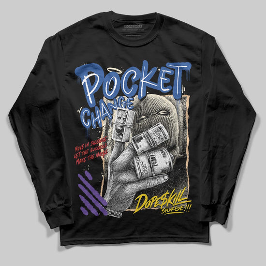 Jordan 17 Retro Low SP Infinite Archives DopeSkill Long Sleeve T-Shirt Pocket Change Graphic Streetwear - Black