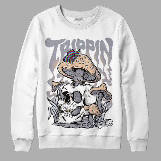 Jordan 4 Retro Frozen Moments DopeSkill Sweatshirt Trippin Graphic Streetwear - White 