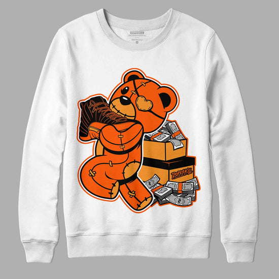 Jordan 12 Retro Brilliant Orange DopeSkill Sweatshirt Bear Steals Sneaker Graphic Streetwear - White