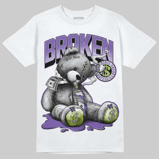 Jordan 4 Canyon Purple DopeSkill T-Shirt Sick Bear Graphic Streetwear - White