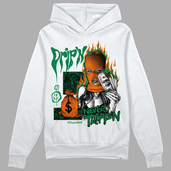 Green Sneakers DopeSkill Hoodie Sweatshirt Drip'n Never Tripp'n Graphic Streetwear - White 