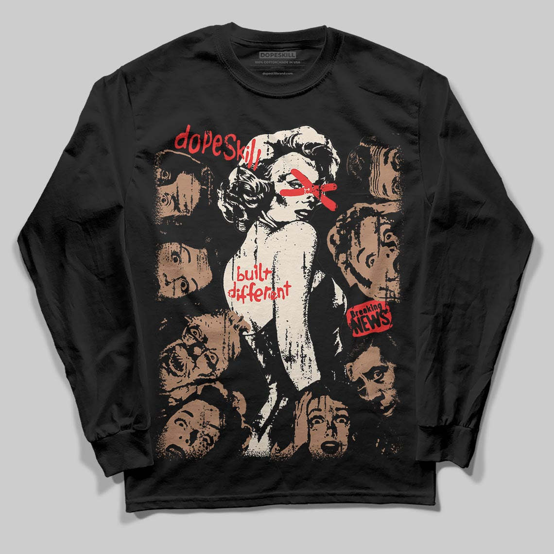 Jordan 4 Retro Cozy Girl DopeSkill Long Sleeve T-Shirt Built Different Graphic Streetwear - black