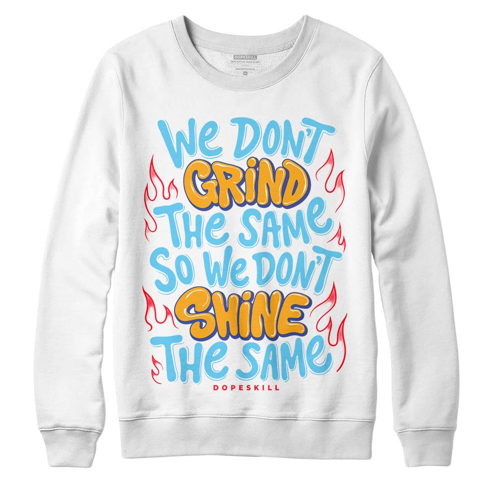 Jordan 1 Mid GS 'Six Championships' DopeSkill Sweatshirt Grind Shine Graphic Streetwear - White