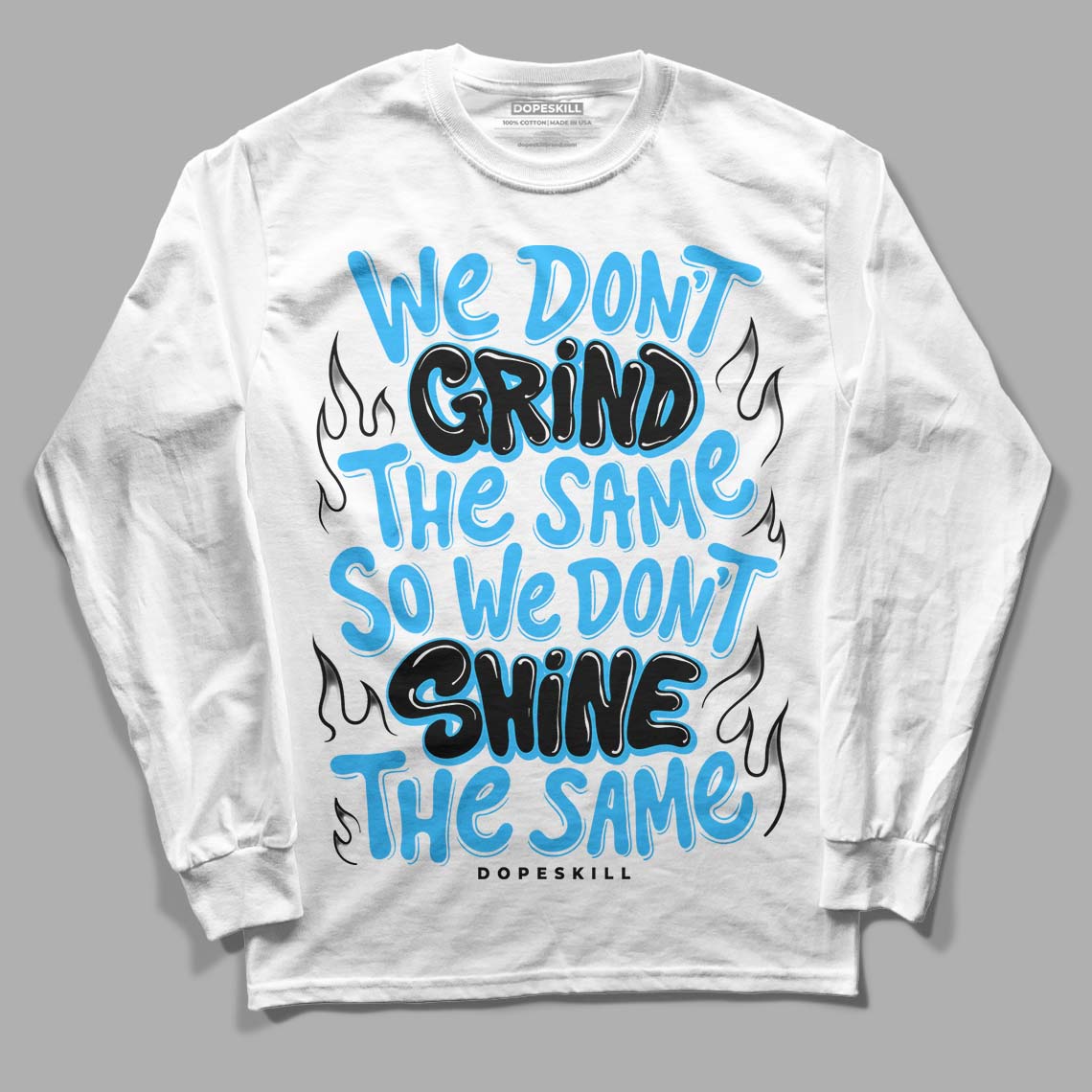 Jordan 1 High Retro OG “University Blue” DopeSkill Long Sleeve T-Shirt Grind Shine Graphic Streetwear - White