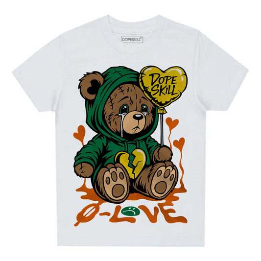 Green Sneakers DopeSkill Toddler Kids T-shirt Broken Bear Graphic Streetwear - White