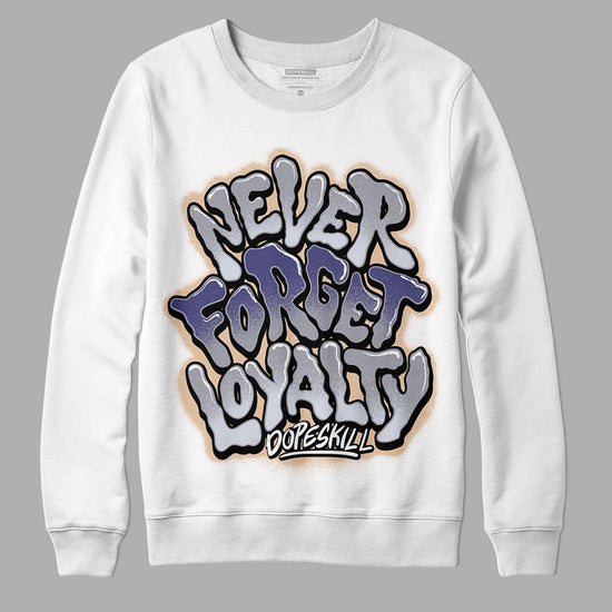 Jordan 4 Retro Frozen Moments DopeSkill Sweatshirt Never Forget Loyalty Graphic Streetwear - White 