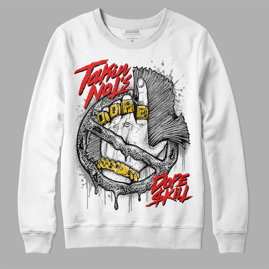 Jordan Spizike Low Bred DopeSkill Sweatshirt Takin No L's Graphic Streetwear - White 