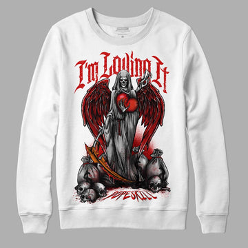 Jordan 3 Fire Red DopeSkill Sweatshirt New I'm Loving It Graphic Streetwear - White