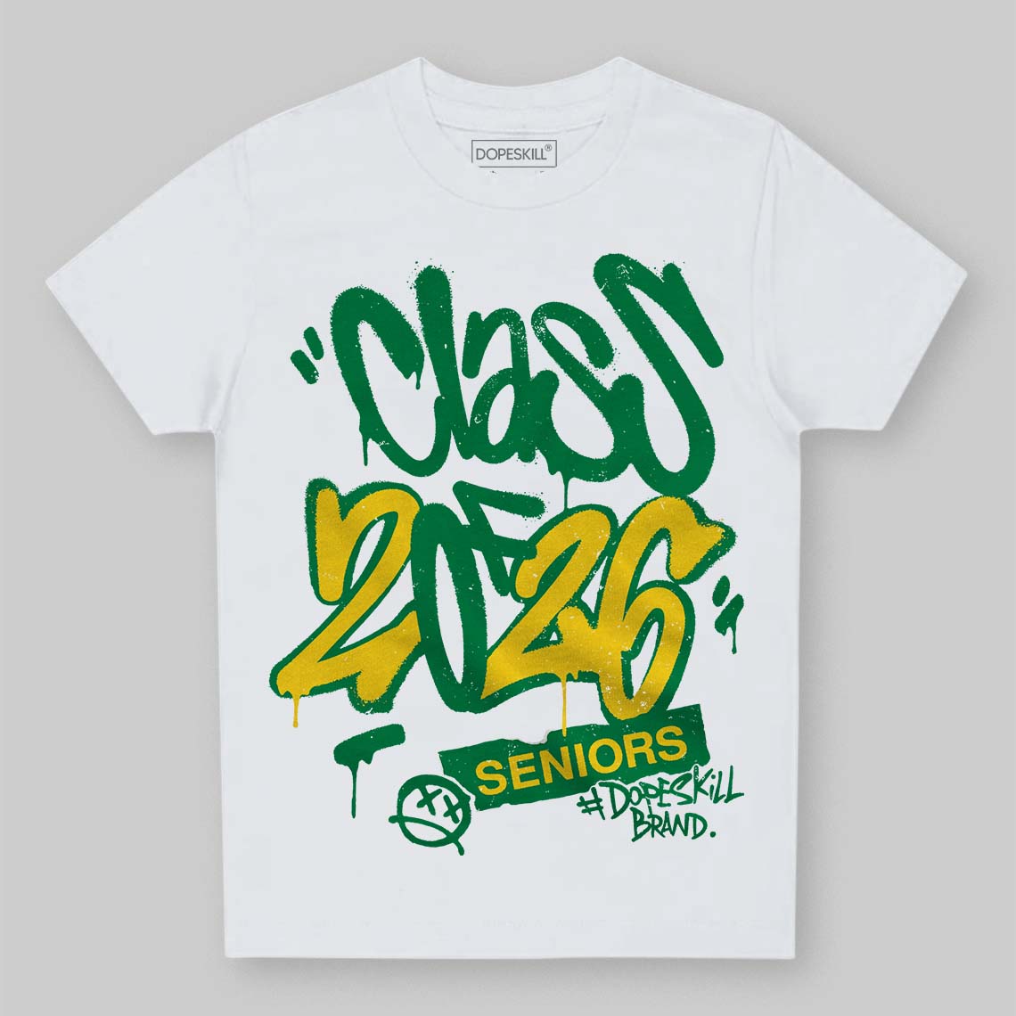 Green Sneakers DopeSkill Toddler Kids T-shirt Class of 2026 Graphic Streetwear - White
