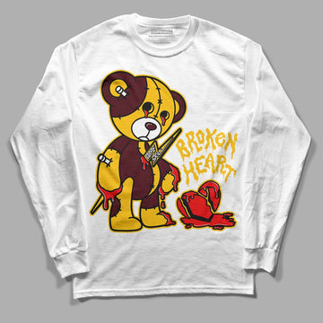 Dunk Yellow Bordeaux DopeSkill Long Sleeve T-Shirt Broken Heart Graphic Streetwear - White