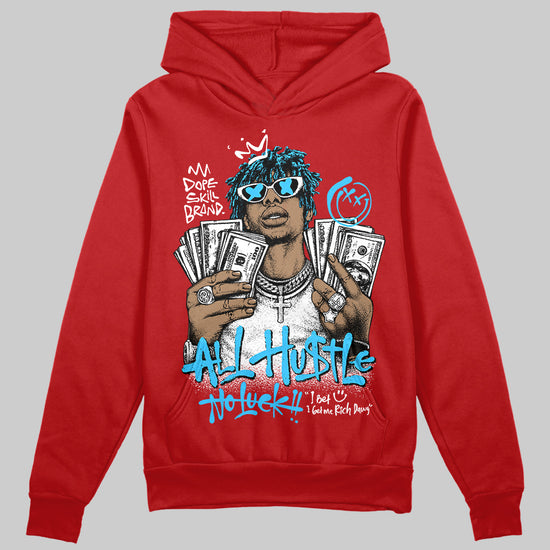 Red Sneakers DopeSkill Hoodie All Hustle No Luck Graphic Streetwear - Red