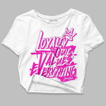 Dunk Low GS “Active Fuchsia” DopeSkill Women's Crop Top LOVE Graphic Streetwear - White