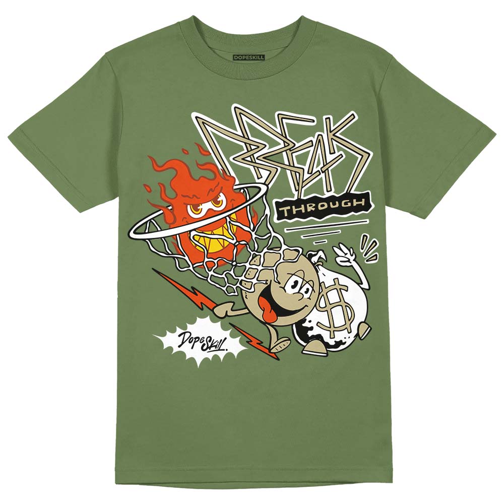 Olive Sneakers DopeSkill Olive T-Shirt Break Through Graphic Streetwear