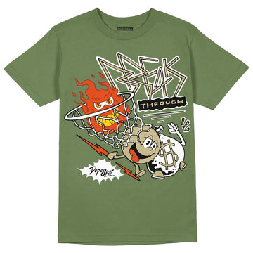 Olive Sneakers DopeSkill Olive T-Shirt Break Through Graphic Streetwear