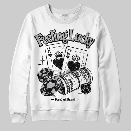 Jordan 4 OG “White Cement” DopeSkill Sweatshirt Feeling Lucky Graphic Streetwear - White