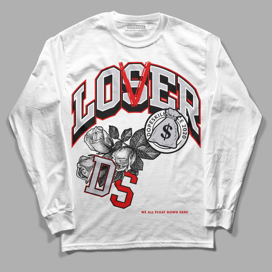 Jordan 2 Retro "Black Cement" DopeSkill Long Sleeve T-Shirt Loser Lover Graphic Streetwear - White