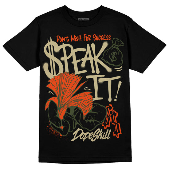 Olive Sneakers DopeSkill T-Shirt Speak It Graphic Streetwear - Black