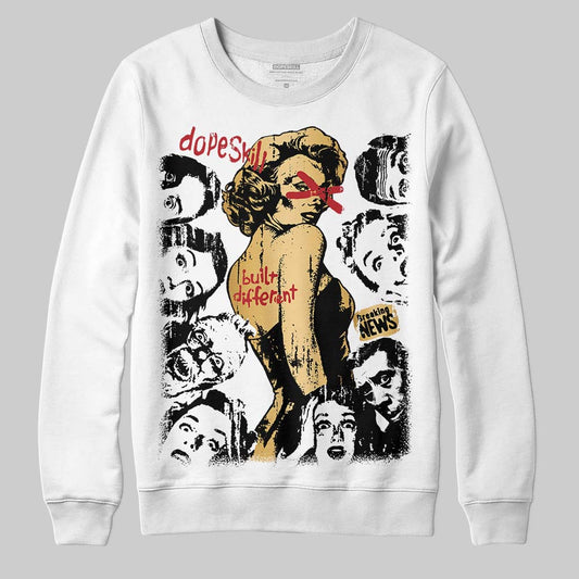 Jordan 12 Retro 'Taxi' 2025 DopeSkill Sweatshirt Built Different Graphic Streetwear - White